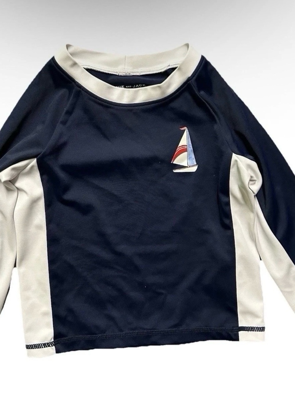 Janie And Jack Toddler Boy Navy Blue Rash Guard Size 12-18 Months